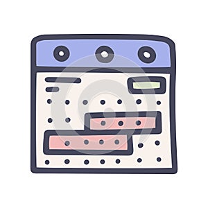 business planning calendar color vector doodle simple icon
