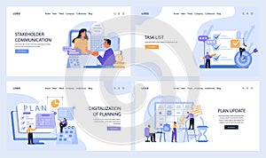 Business Planning Concepts set. Flat vector.