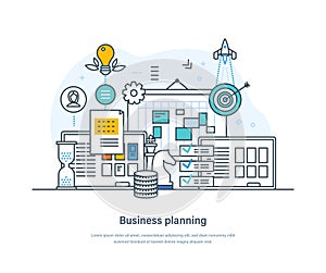 Business planning strategy for goals achievement and effective development