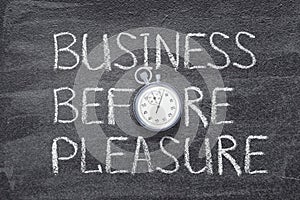 Business before pleasure watch