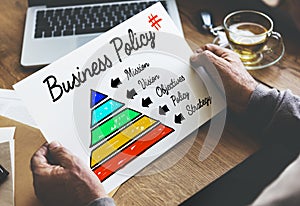 Business Policy Action Pyramid Concept