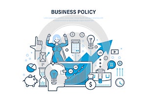 Business policy aimed at increasing sales, growth and business development.