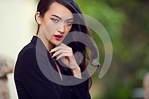 Business, portrait and woman in city for travel, opportunity and work appointment with attitude, confidence or
