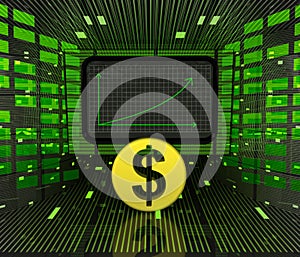 Business positive graph forecast or results of Dollar currency