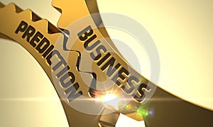 Business Prediction Concept. Golden Cog Gears. 3D.