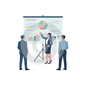 Business Presentation and Data Analysis Meeting with Charts and Graphs