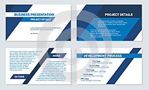 Business presentation design template. Modern corporate document, 4 slides