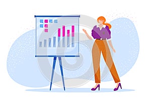 Business presentation flat vector illustration