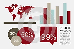 Business presentation of graphs and map