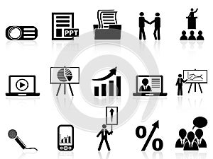 Business presentation icons set