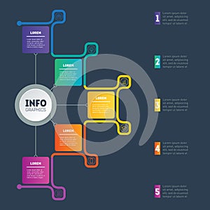 Business presentation or infographic with 5 options. Vector info