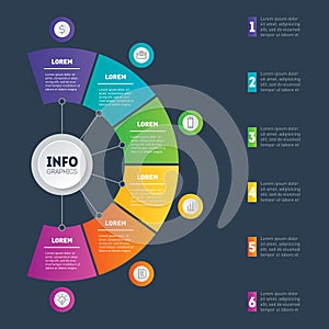 Business presentation or infographic with 6 options. Web Templat