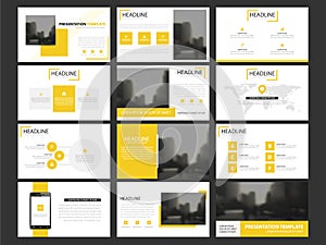 Business presentation infographic elements template set, annual report