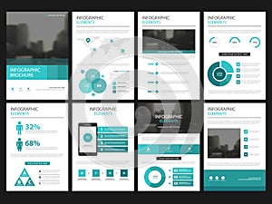 Business presentation infographic elements template set, annual report corporate brochure design