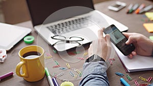 Business presentation meeting on office table with laptop computer