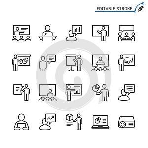 Business presentation outline icon set