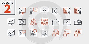 Business Presentation Outlined Pixel Perfect Well-crafted Vector Thin Line Icons 48x48 Ready for 24x24 Grid for Web