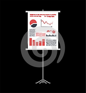 Business Presentation on Roll-up. Template. Charts and diagrams