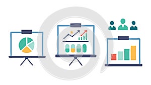 Business Presentation Slides, Data Growth, vector design Generative AI