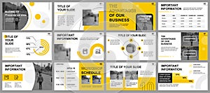 Business presentation slides templates from infographic elements. Can be used for presentation template, flyer