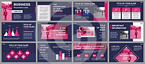 Business presentation slides templates from infographic elements. Can be used for presentation template, flyer