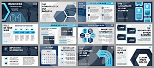 Business presentation slides templates from infographic elements. Can be used for presentation template, flyer