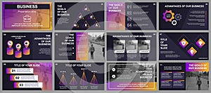 Business presentation slides templates from infographic elements. Can be used for presentation template, flyer