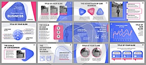 Business presentation slides templates from infographic elements. Can be used for presentation template, flyer