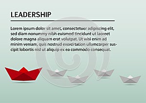 Business presentation template with paper boat leading