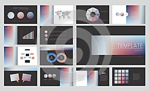 Business presentation template set. Keynote, Powerpoint background. Template, slide, website ideas, brochure cover design, annual