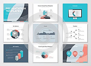 Business presentation templates and infographic vector elements