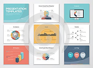 Business presentation templates and infographics vector elements