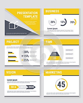 Business presentation templates and infographics vector elements.