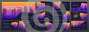 Business presentation templates set