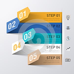 Business process abstract infographics template