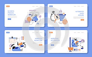 Business Process Automation. Flat Vector