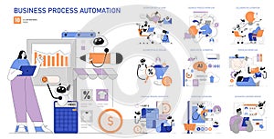 Business Process Automation. Flat Vector