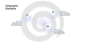 Business process chart infographics with 3 step cubes. Cubic corporate workflow graphic elements. Company flowchart presentation