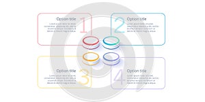 Business process chart infographics with 4 step segments. Isometric 3d corporate timeline infograph elements. Company