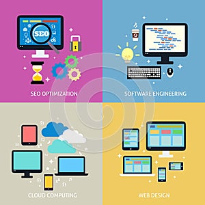 Business process concept flat