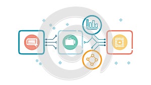 Business Process Flowchart Infographic Icons, vector design Generative AI