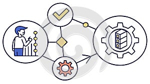 Business Process Flowchart, Strategic Planning Optimization, vector design Generative AI