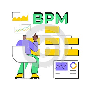 Business process management abstract concept vector illustration.