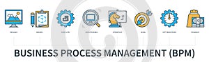 Business process management concept infographics