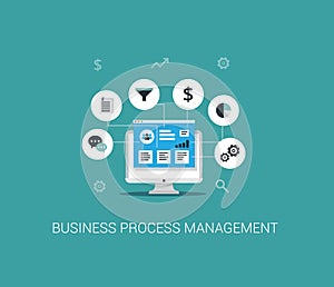 Business Process Management System Vector illustration.