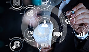 engineer working with his team as concept