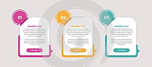 Business process or three steps infographic text presentation template design
