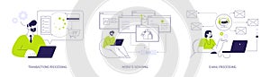 Business processes automation abstract concept vector illustrations.