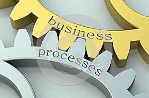 Business Processes concept on the gearwheels