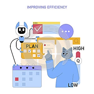 Business Processes. Flat Vector Illustration